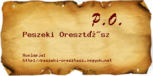 Peszeki Oresztész névjegykártya